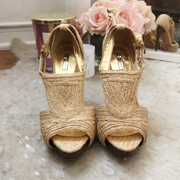 Report Signature Lucie 2 Platform Raffia Sandals - Picture 2 of 6